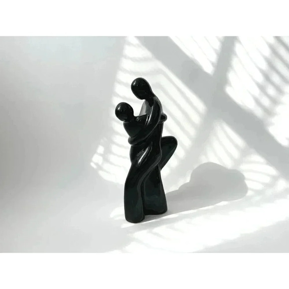 Royal Haeger 308 Ceramic Black Embracing Lovers Statue figure - Picture 1 of 8